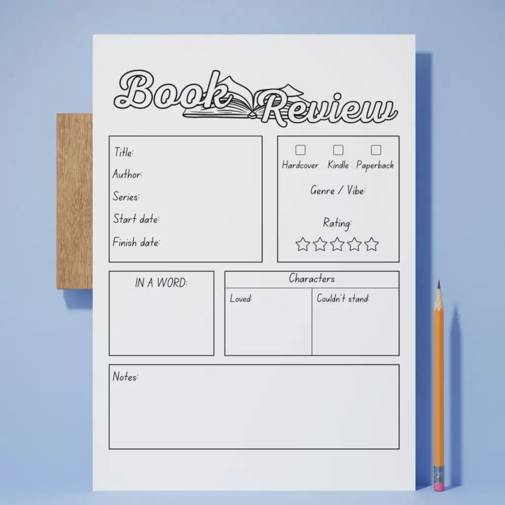Book Review Journal by Room for Calm - Printable PDF