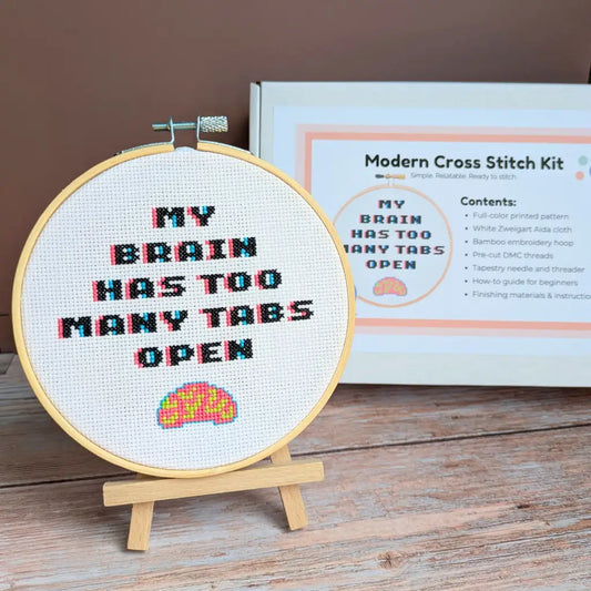 CPU Overload - Funny Relatable Cross Stitch Kit by Room for Calm