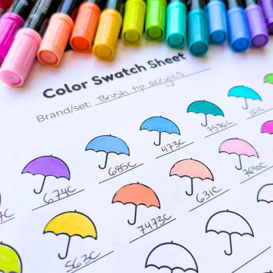 Cute & Cozy Color Charts - Printable PDF Color Swatch Templates by Room for Calm