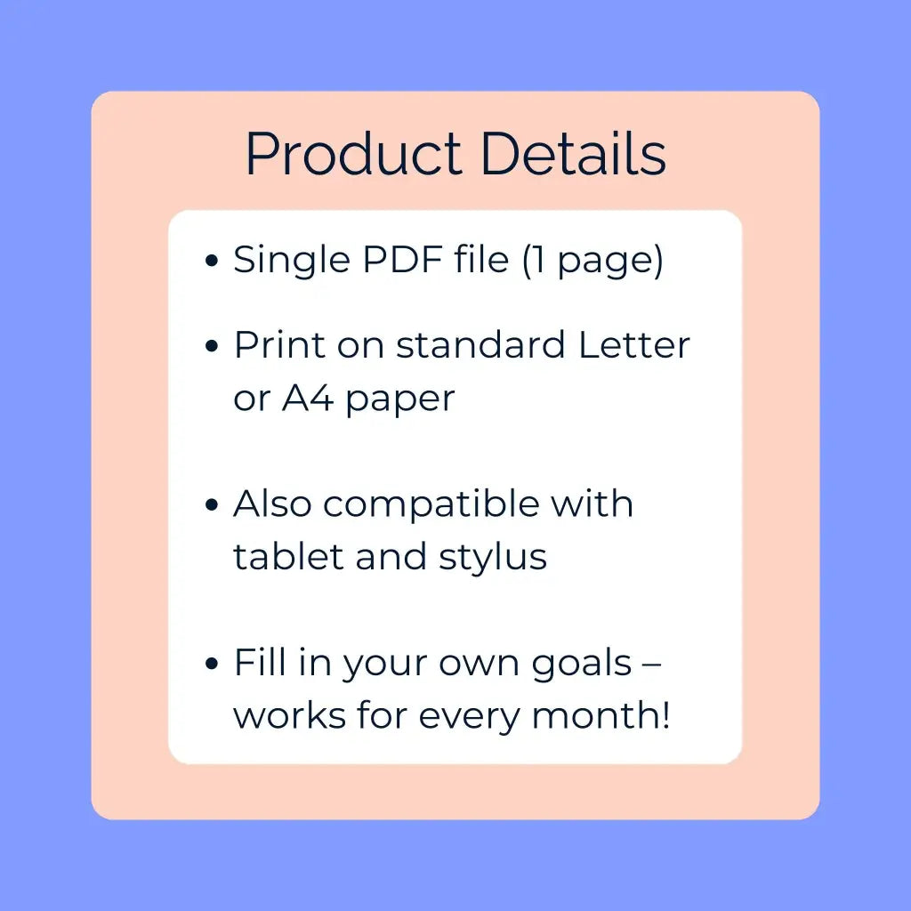 Monthly Habit Tracker by Room for Calm - Printable PDF