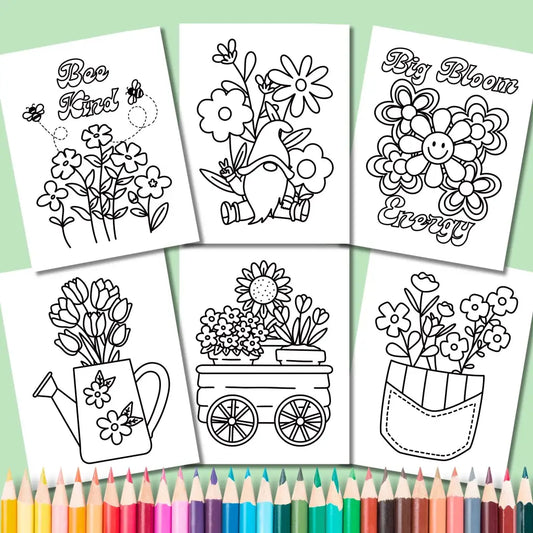 Summer Blooms Coloring Pages – Bold & Easy Printable PDF by Room for Calm