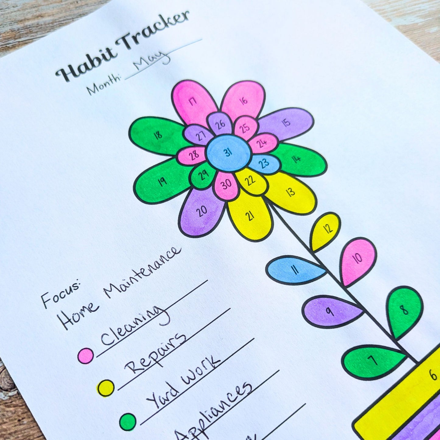 Monthly Habit Tracker - Printable PDF by Room for Calm