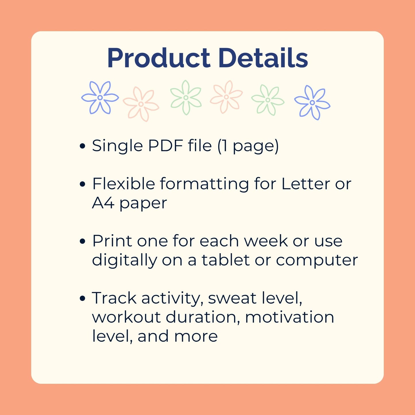 Weekly Fitness Journal - Printable PDF by Room for Calm