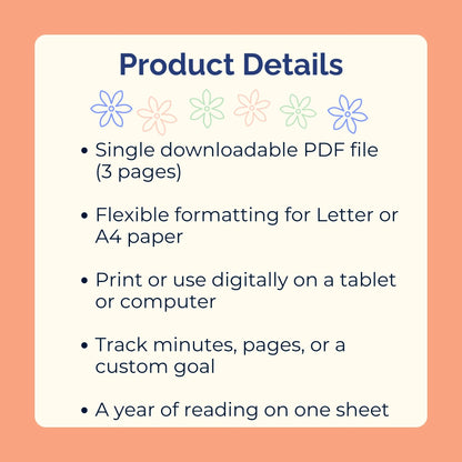 Reading Goal Tracker - Printable PDF by Room for Calm