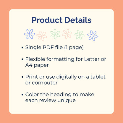 Book Review Journal - Printable PDF by Room for Calm