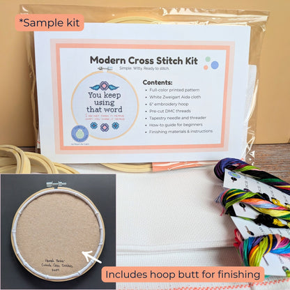 My Brain Has Too Many Tabs Open - Funny Relatable Cross Stitch Kit by Room for Calm