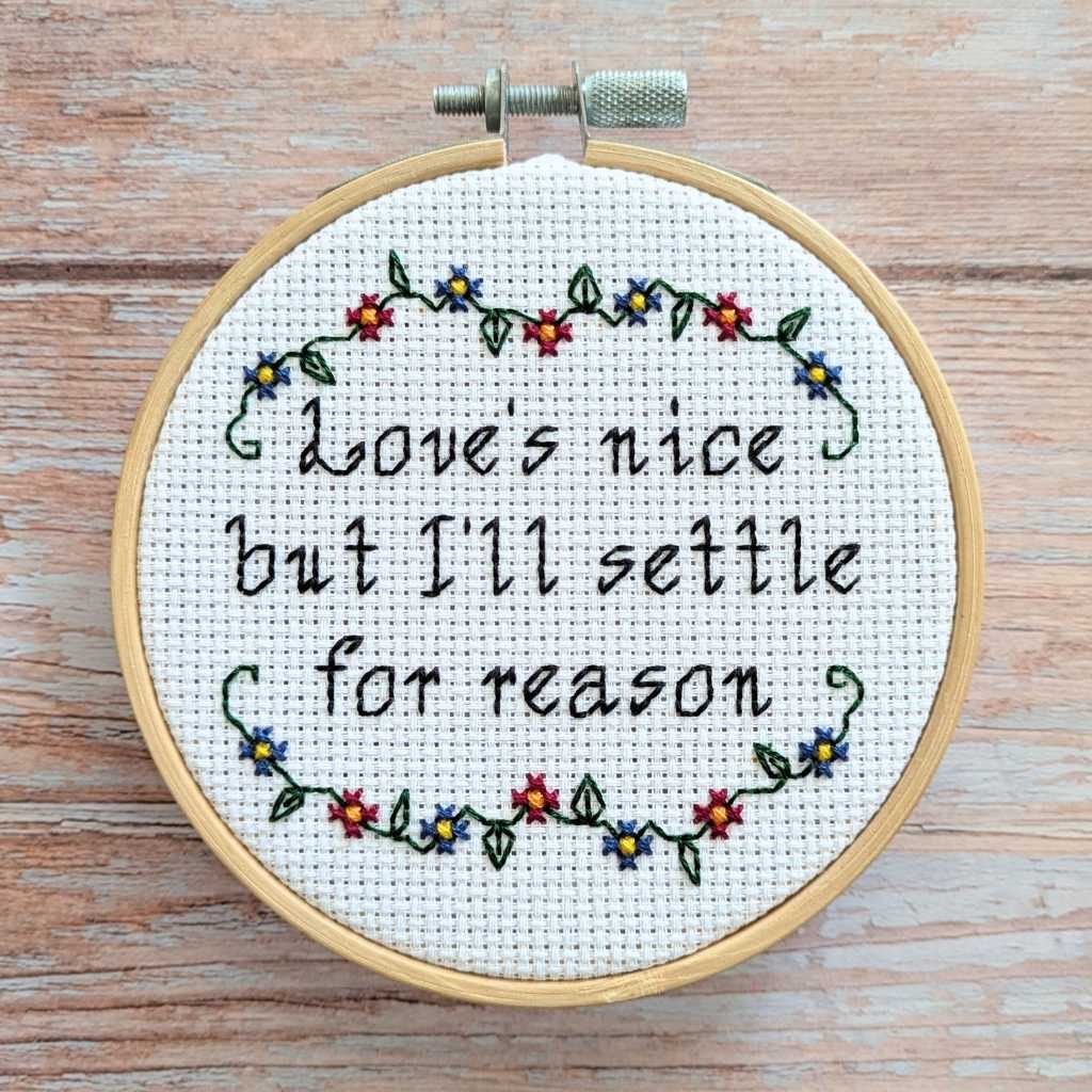 Settle for reason cross stitch pattern by Room for Calm