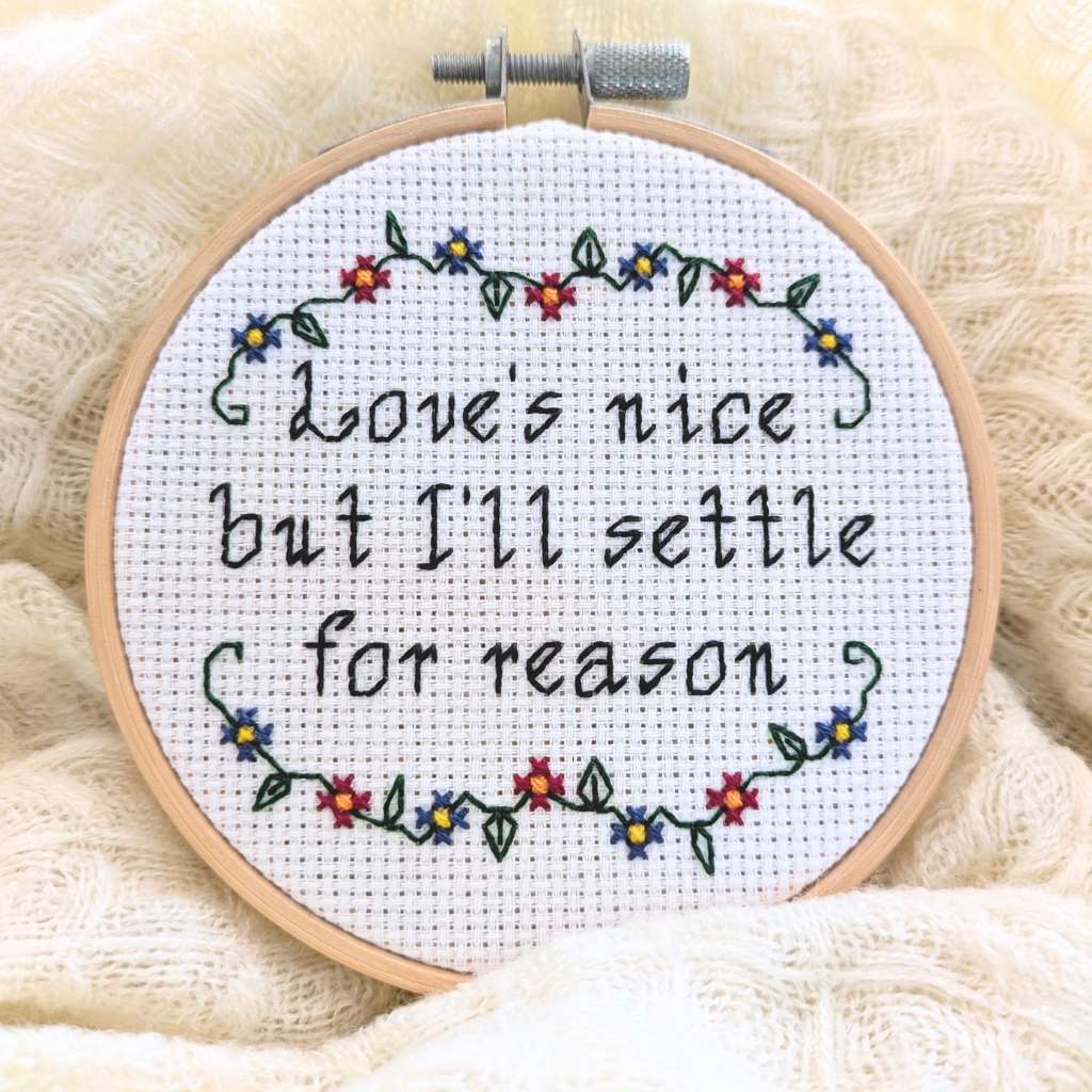 Settle for reason cross stitch pattern by Room for Calm