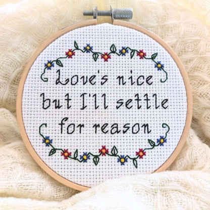 Settle for reason cross stitch pattern by Room for Calm