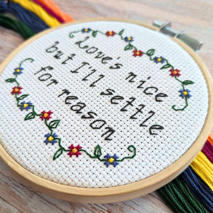 Settle for reason cross stitch pattern by Room for Calm