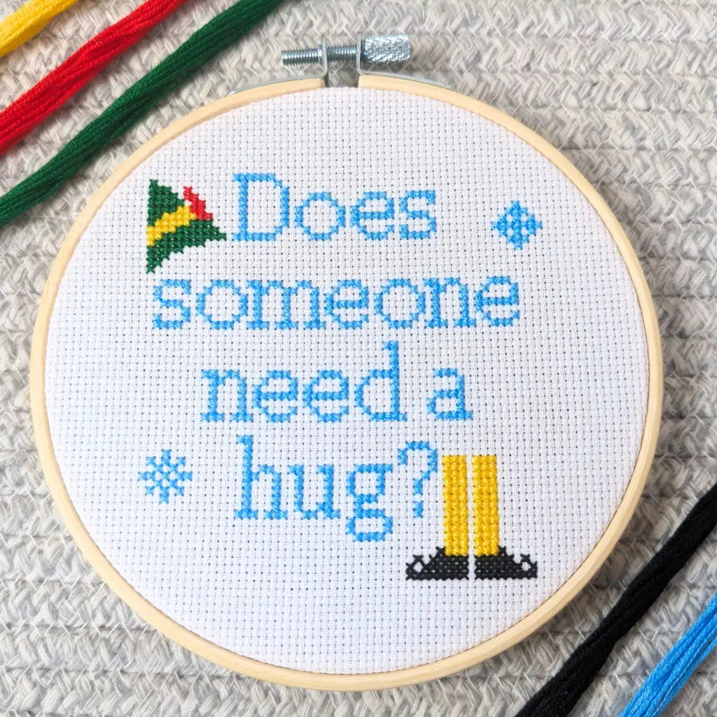 A Hug From Buddy - Cute Christmas Cross Stitch Pattern by Room for Calm