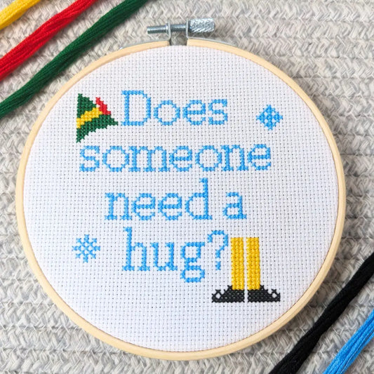 A Hug From Buddy - Cute Christmas Cross Stitch Pattern by Room for Calm