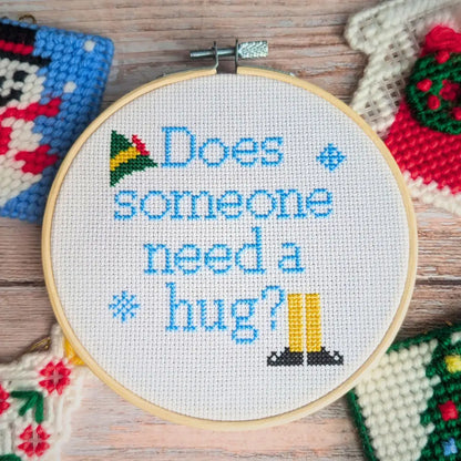 A Hug From Buddy - Cute Christmas Cross Stitch Pattern by Room for Calm