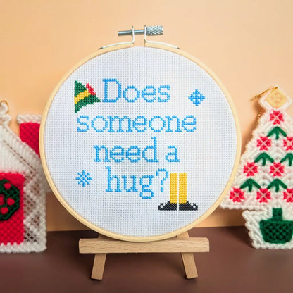 A Hug From Buddy - Cute Christmas Cross Stitch Pattern by Room for Calm