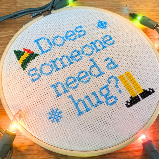 A Hug From Buddy - Cute Christmas Cross Stitch Pattern by Room for Calm