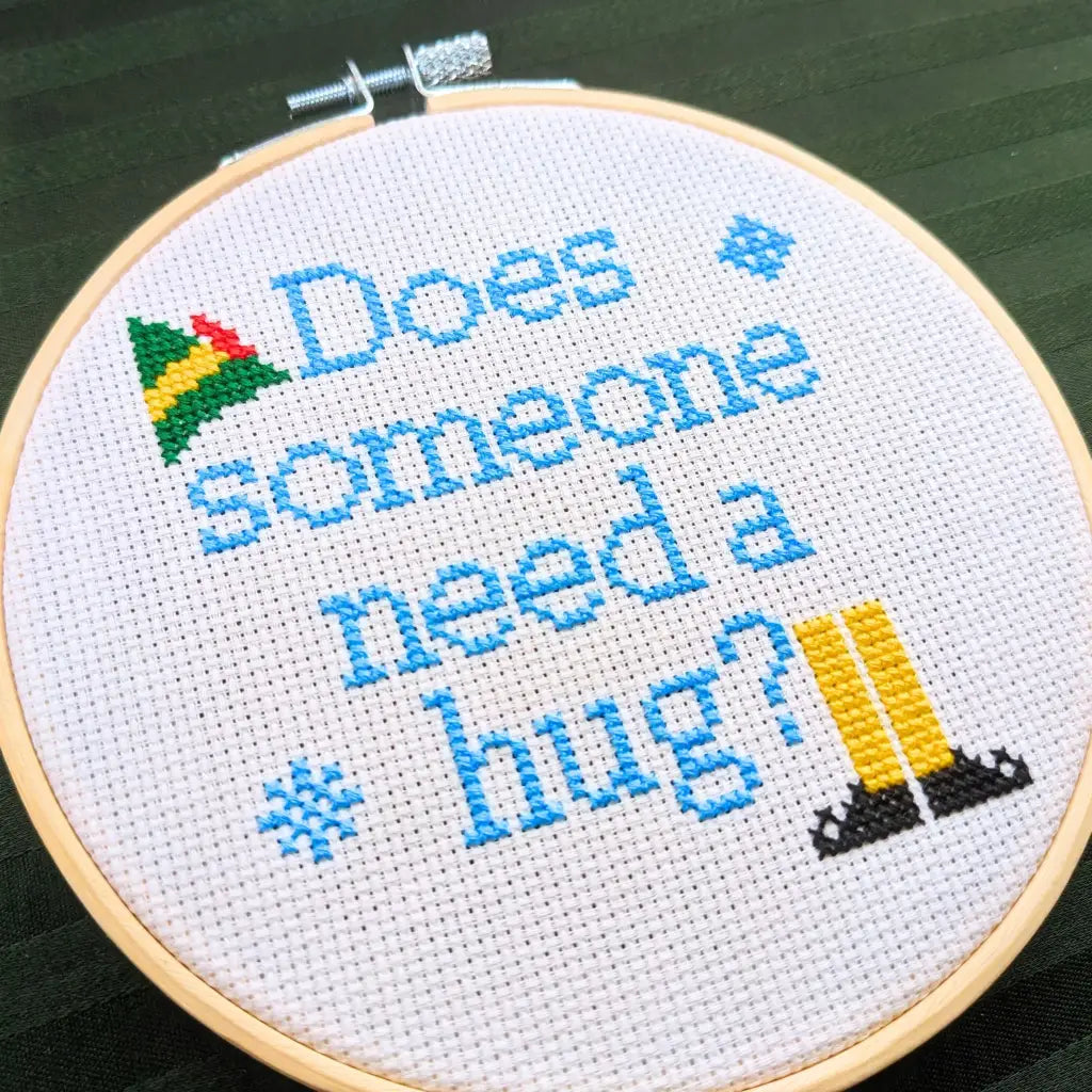 A Hug From Buddy - Cute Christmas Cross Stitch Pattern by Room for Calm
