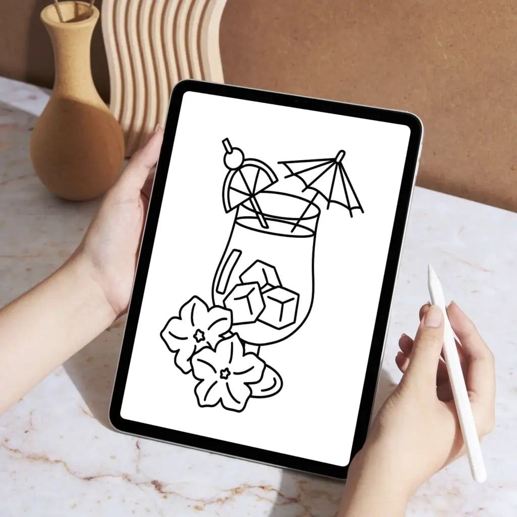 Beach Vibes Summer Coloring Pages – Bold & Easy Printable PDF by Room for Calm
