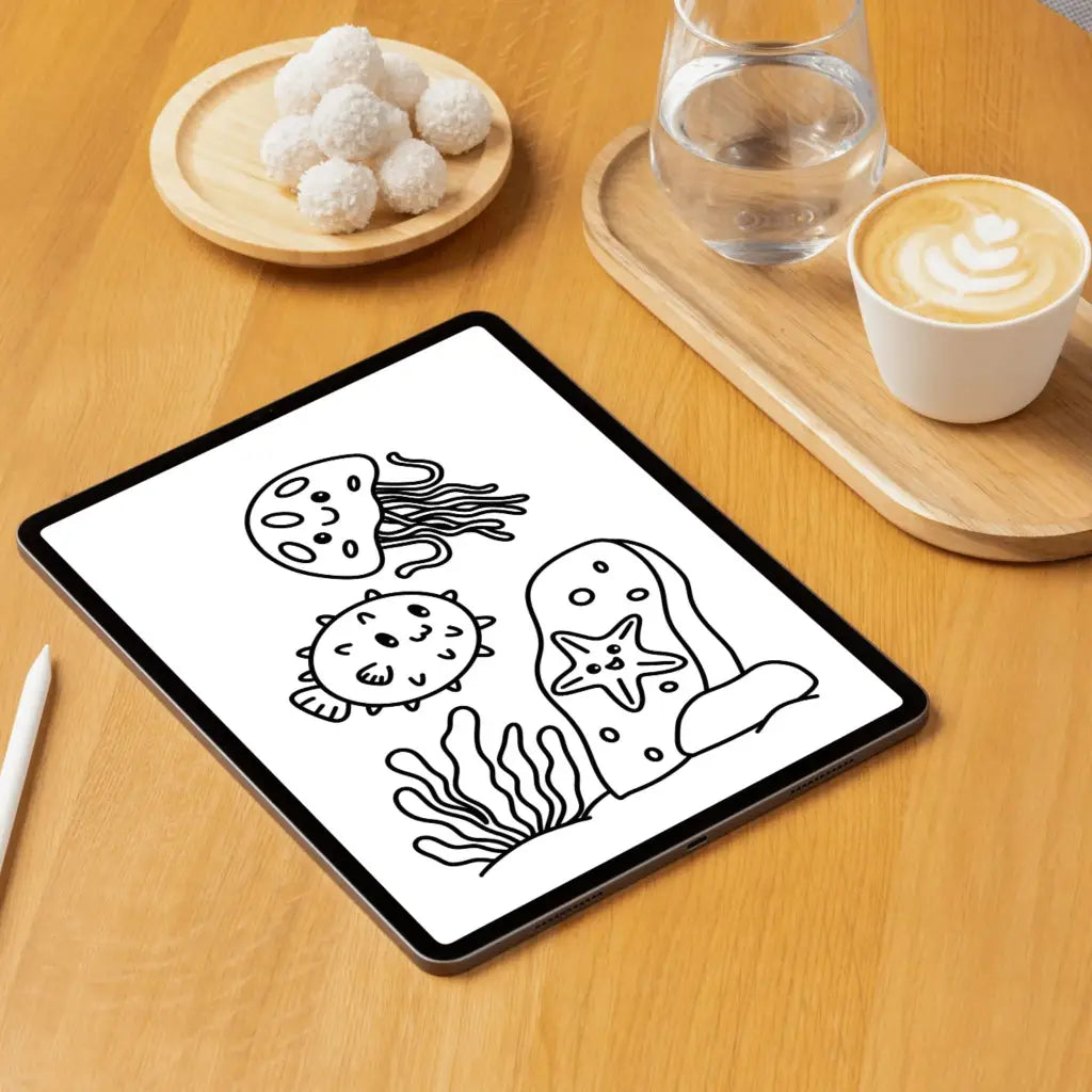 Beach Vibes Summer Coloring Pages – Bold & Easy Printable PDF by Room for Calm