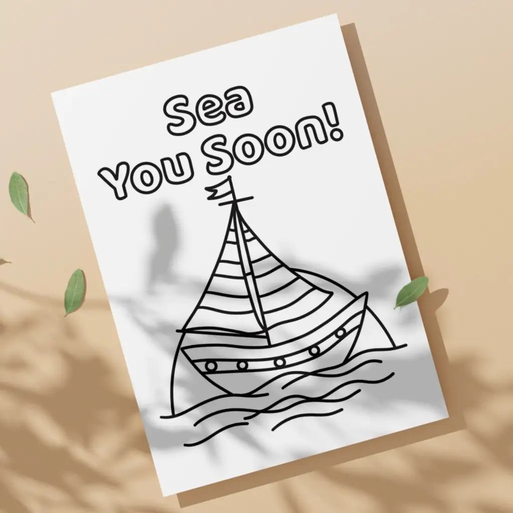 Beach Vibes Summer Coloring Pages – Bold & Easy Printable PDF by Room for Calm