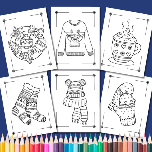 Cozy Winter Coloring Pack - Printable PDF Coloring Pages by Room for Calm