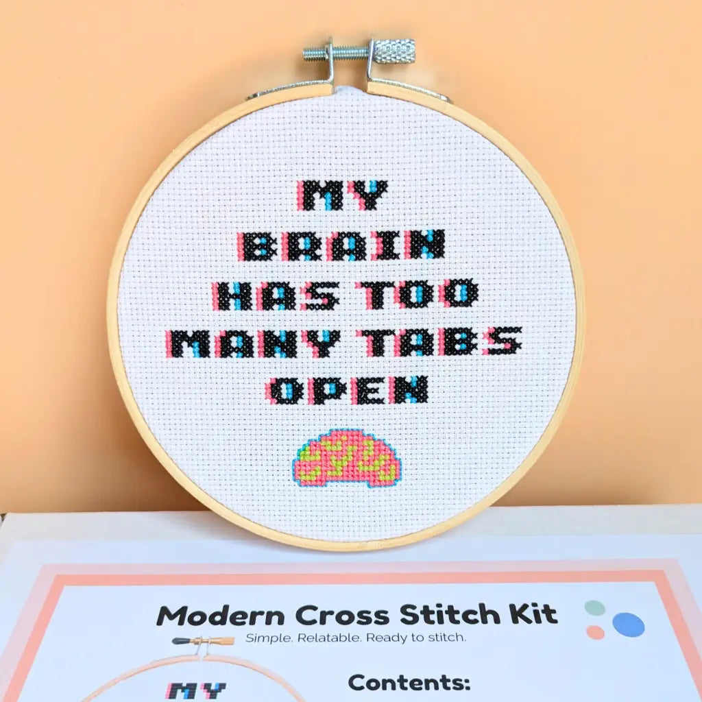 CPU Overload - Funny Relatable Cross Stitch Kit by Room for Calm
