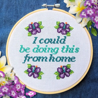 I Could Be Doing This From Home - Snarky Return To Office PDF Cross Stitch Pattern by Room for Calm