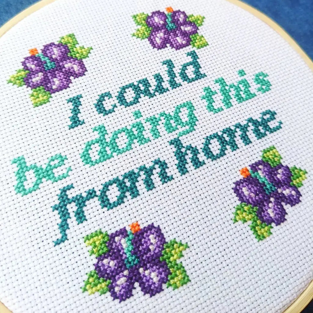 I Could Be Doing This From Home - Snarky Return To Office PDF Cross Stitch Pattern by Room for Calm