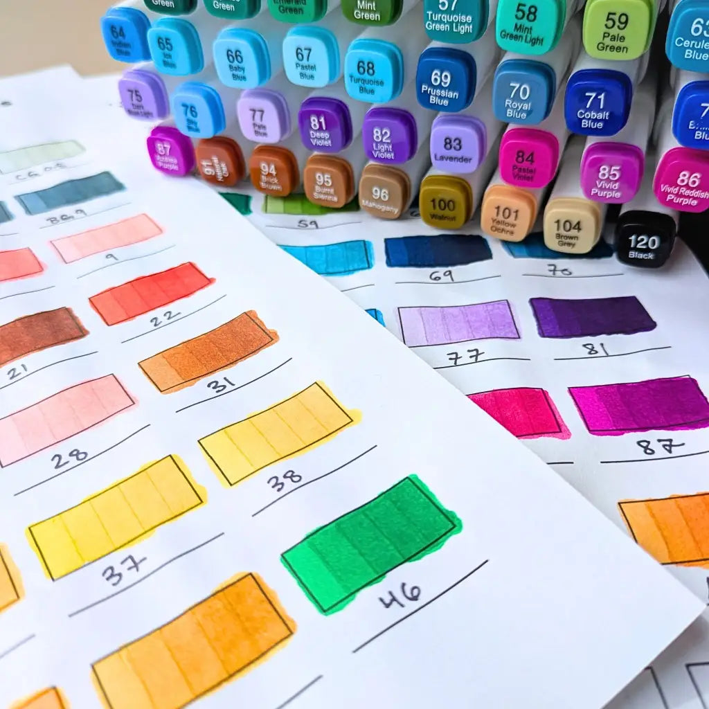 Layered Shades Color Chart - Printable PDF Color Swatch Template by Room for Calm