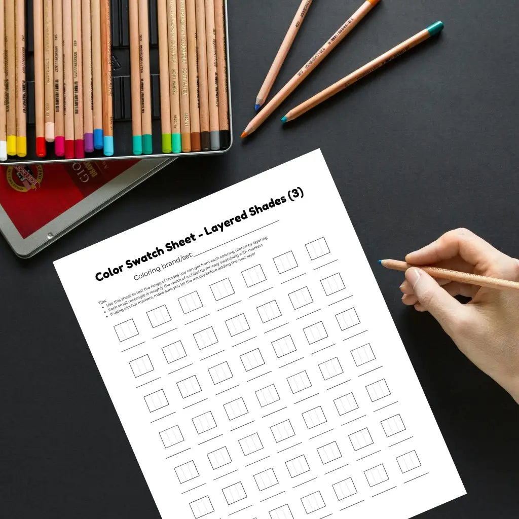 Layered Shades Color Chart - Printable PDF Color Swatch Template by Ro ...