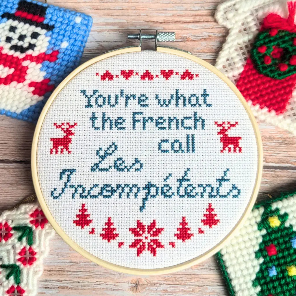 Les Incompétents - Funny Christmas Cross Stitch Pattern by Room for Calm