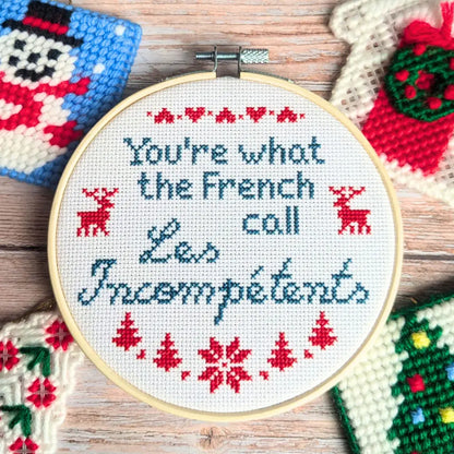 Les Incompétents - Funny Christmas Cross Stitch Pattern by Room for Calm