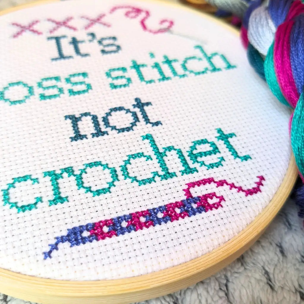 Let Me Clarify My Craft - It’s Cross Stitch Not Crochet PDF Cross Stitch Pattern by Room for Calm