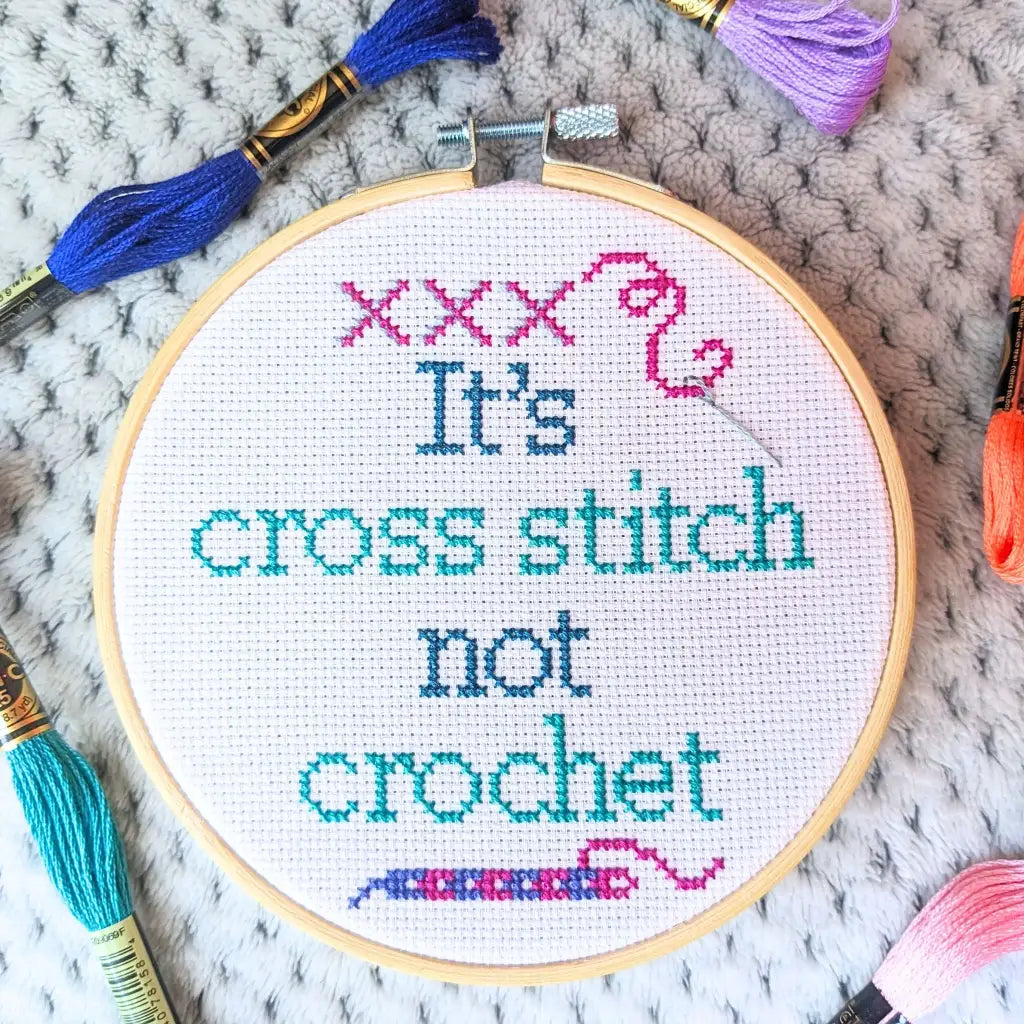 Let Me Clarify My Craft - It’s Cross Stitch Not Crochet PDF Cross Stitch Pattern by Room for Calm