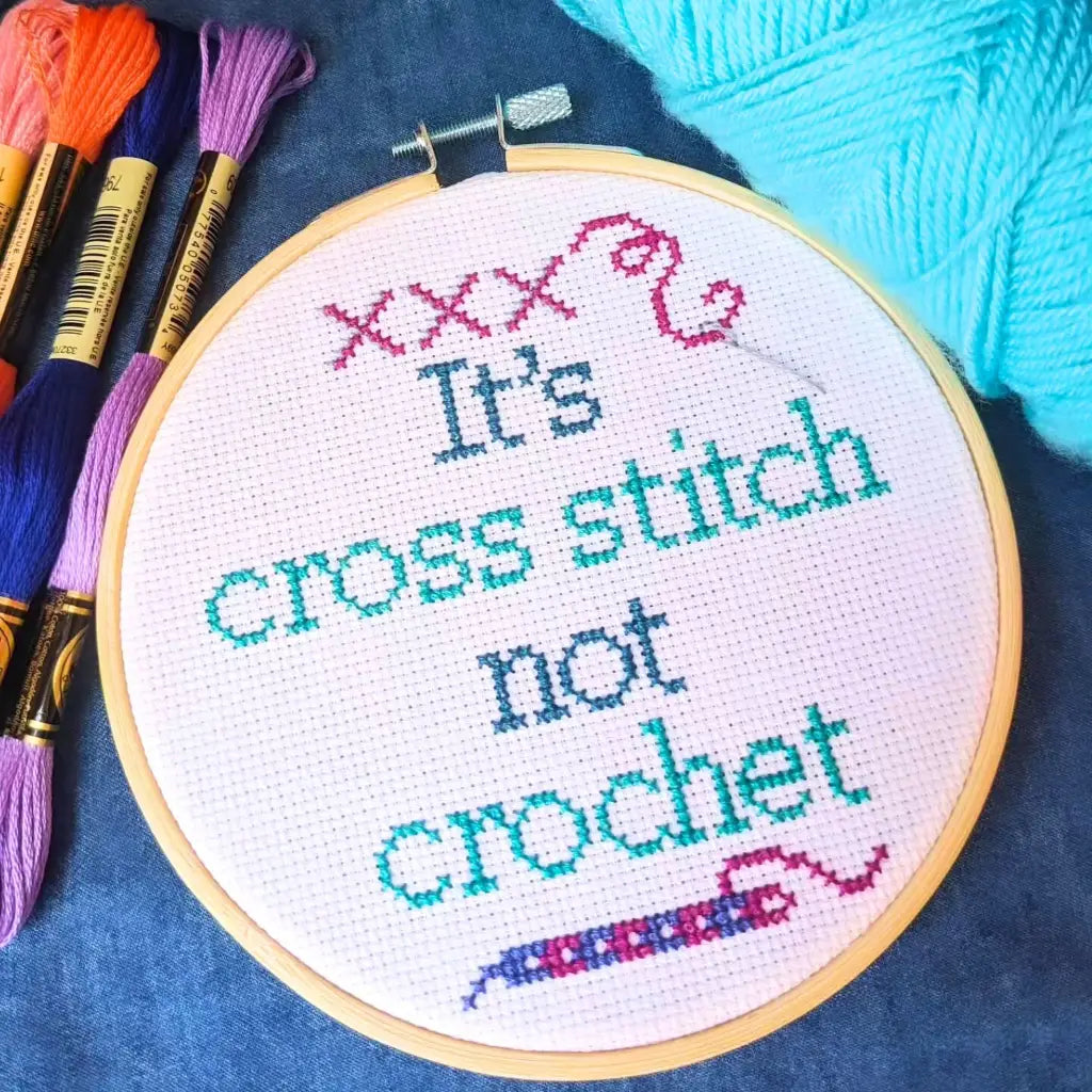 Let Me Clarify My Craft - It’s Cross Stitch Not Crochet PDF Cross Stitch Pattern by Room for Calm