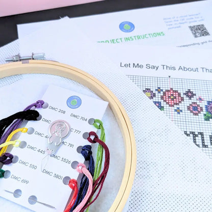 Let Me Say This About That - Subversive Self Care Cross Stitch Kit by Room for Calm