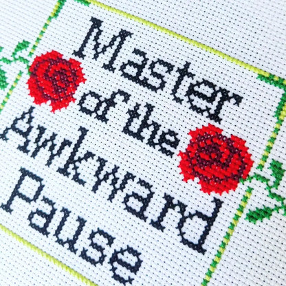 Master of the Awkward Pause - Nerdy PDF Cross Stitch Pattern by Room for Calm