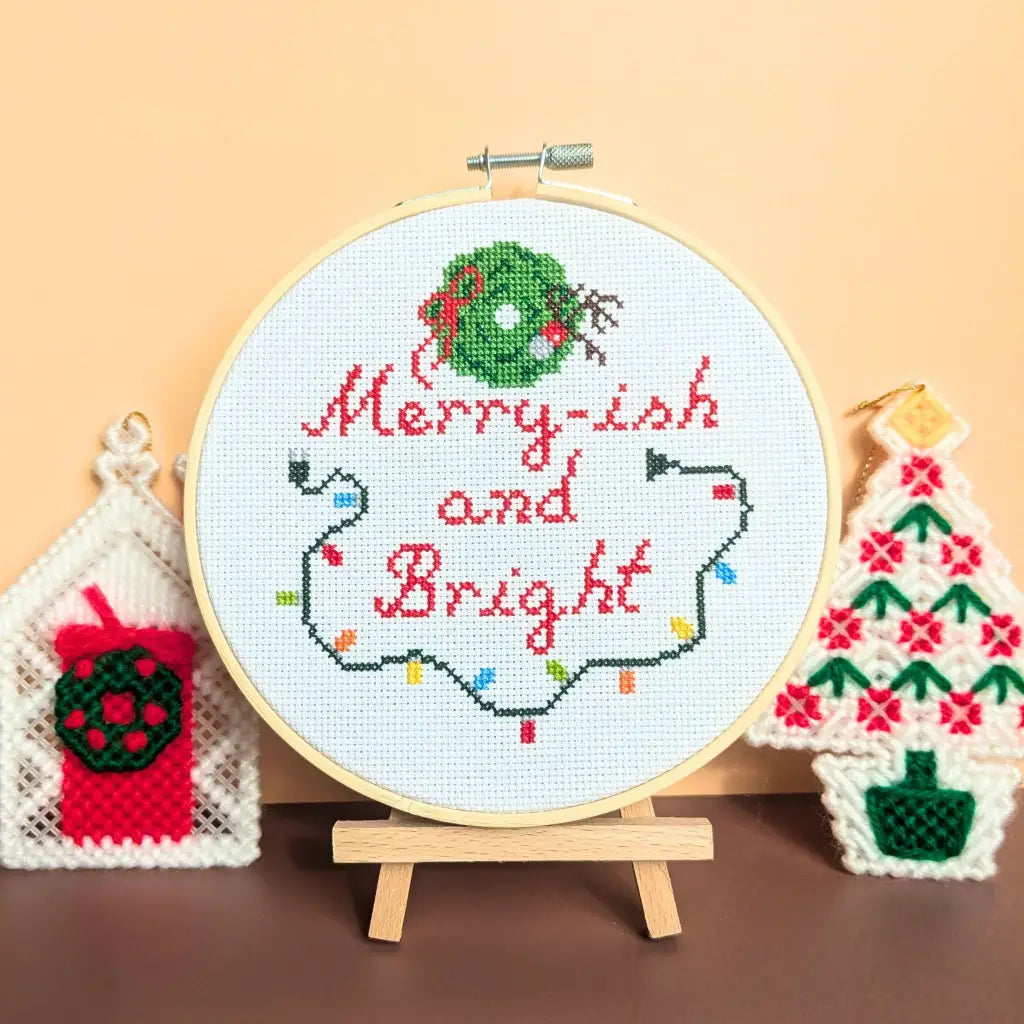 Merry-ish and Bright - Funny Christmas Cross Stitch Pattern by Room for Calm