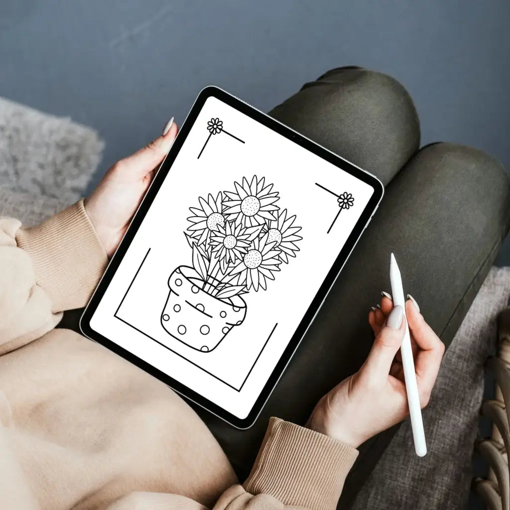 Plants & Flowers Coloring Pack - Printable PDF Coloring Pages by Room for Calm