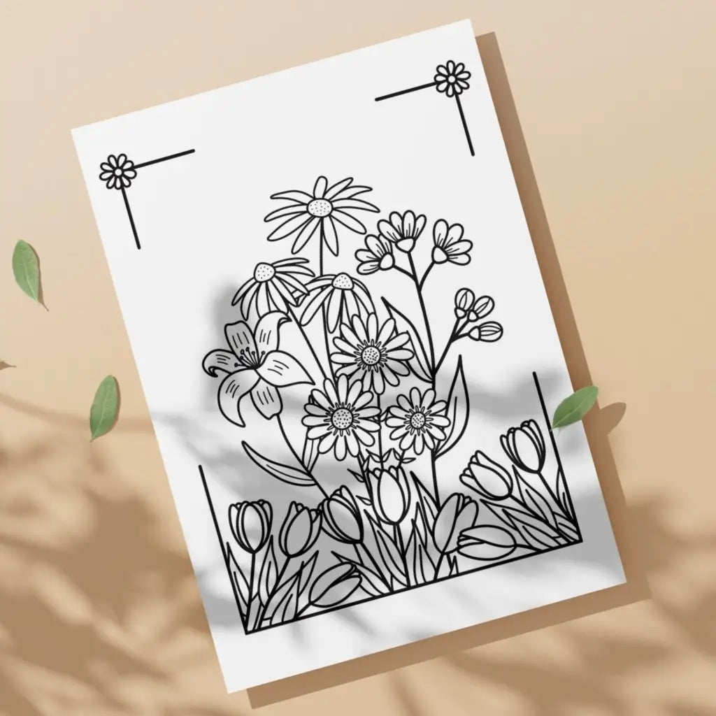 Plants & Flowers Coloring Pack - Printable PDF Coloring Pages by Room for Calm