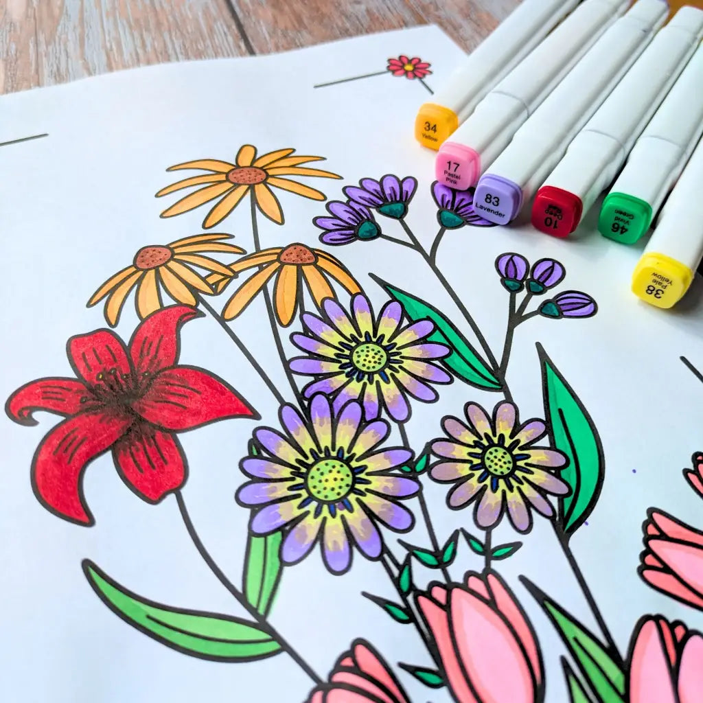 Plants & Flowers Coloring Pack - Printable PDF Coloring Pages by Room for Calm