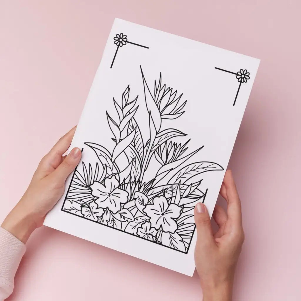 Plants & Flowers Coloring Pack - Printable PDF Coloring Pages by Room for Calm