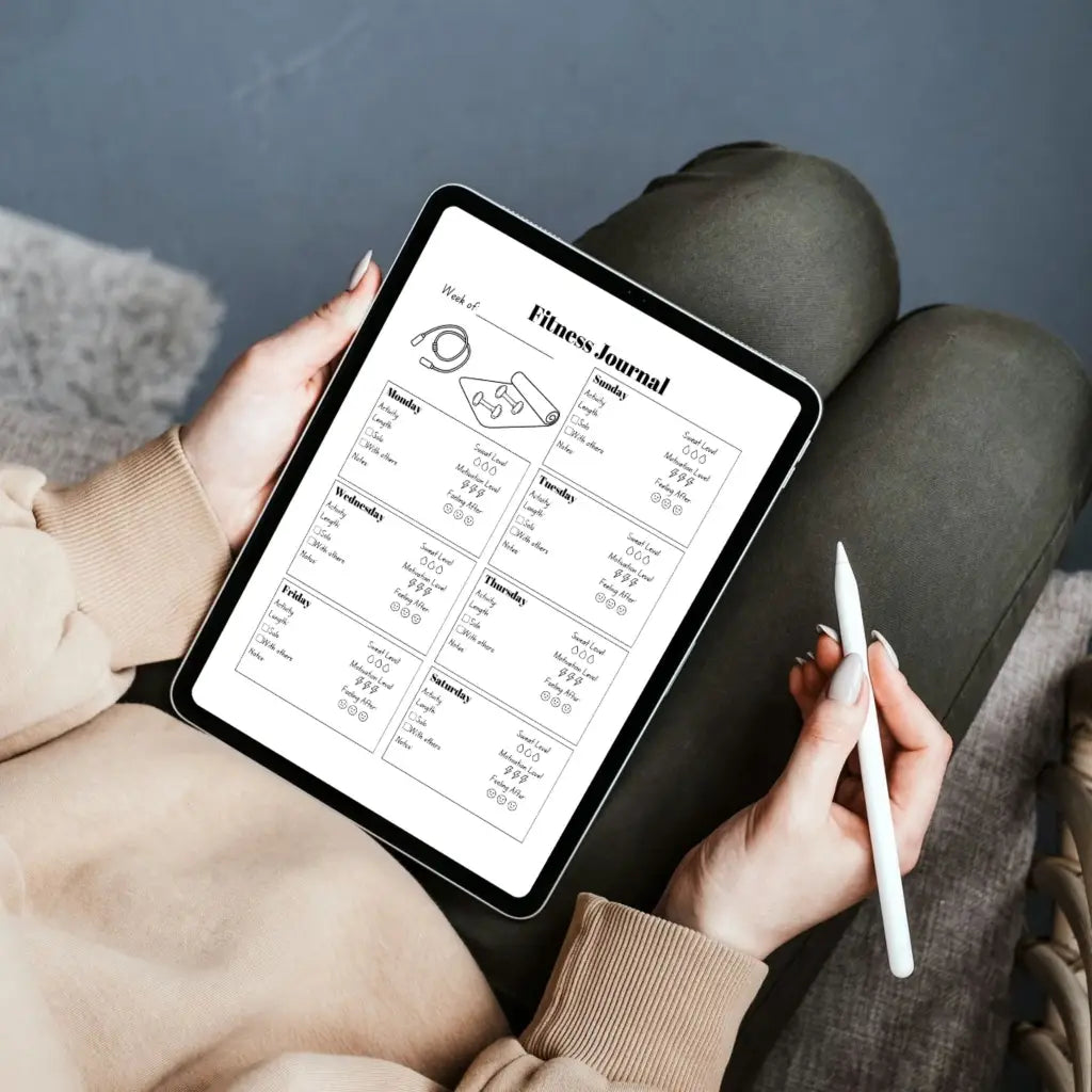 Weekly Fitness Journal - Printable PDF by Room for Calm