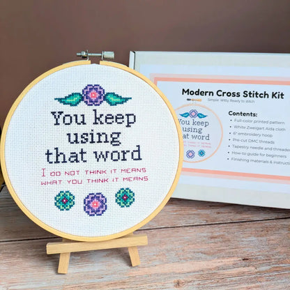 Word Nerd’s Refrain - Funny Princess Bride Cross Stitch Kit by Room for Calm