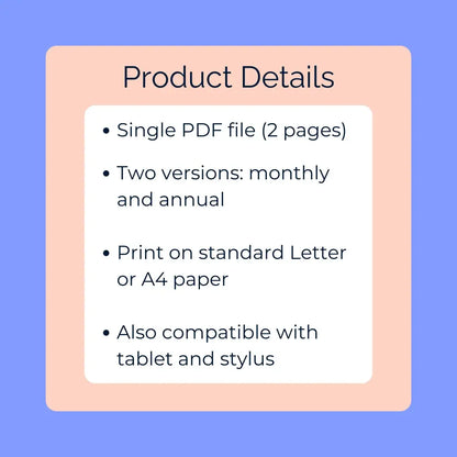 Workout Tracker by Room for Calm - Printable PDF